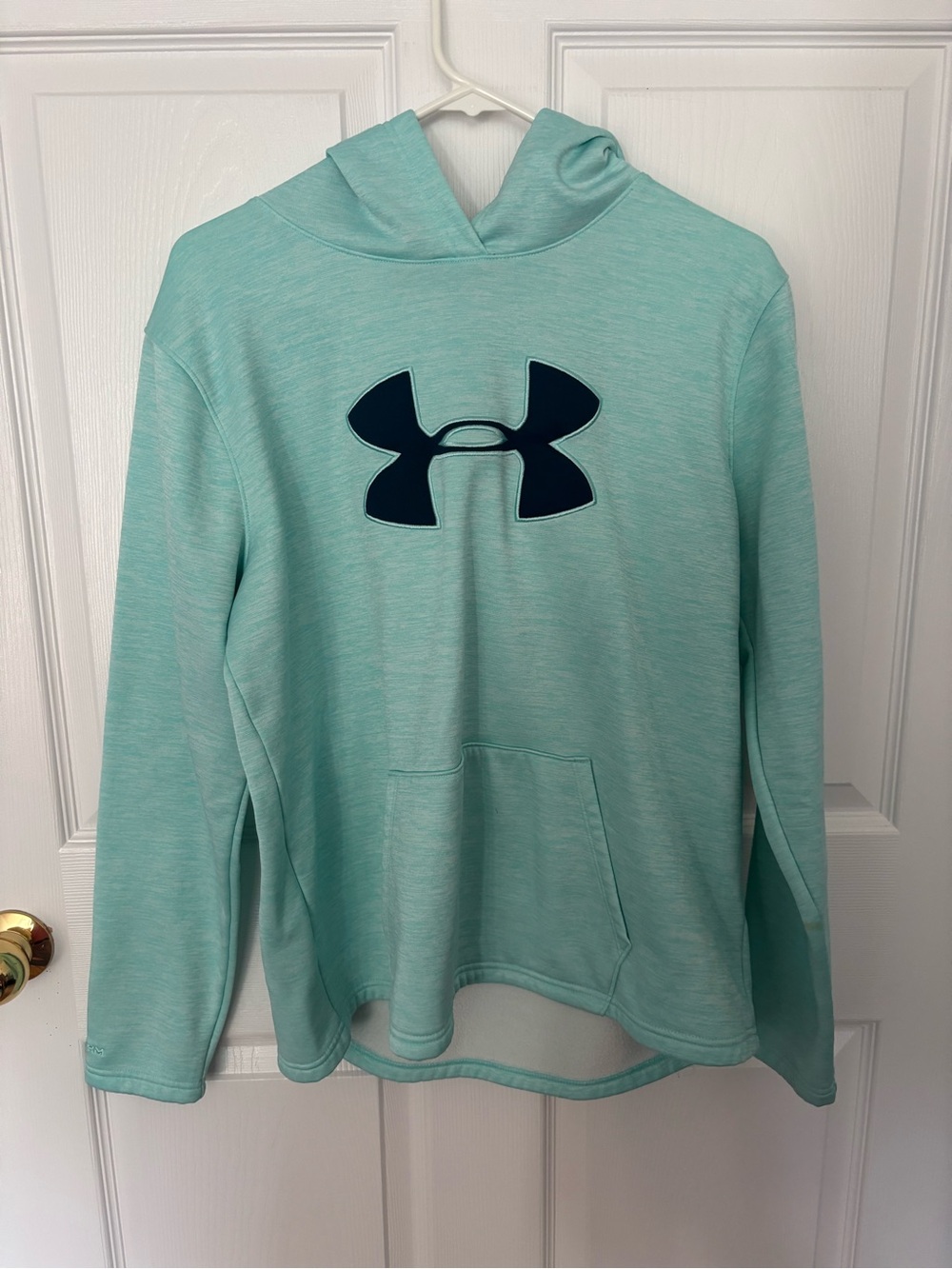 Under Armour Mint Green Pullover Hoodie with Navy Logo